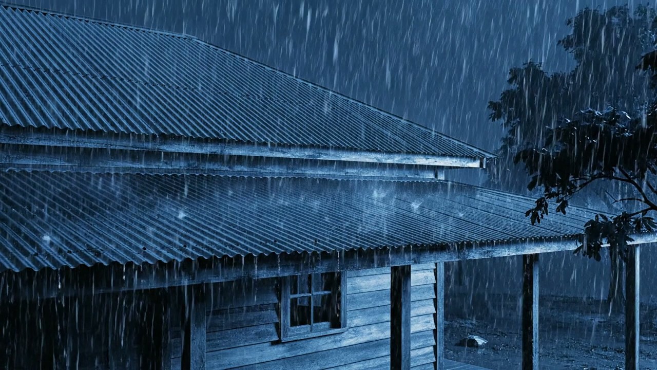 Eliminate Stress to Fall Asleep in Under 3 Minutes with Heavy Rain & Thunder on Old Porch at Night