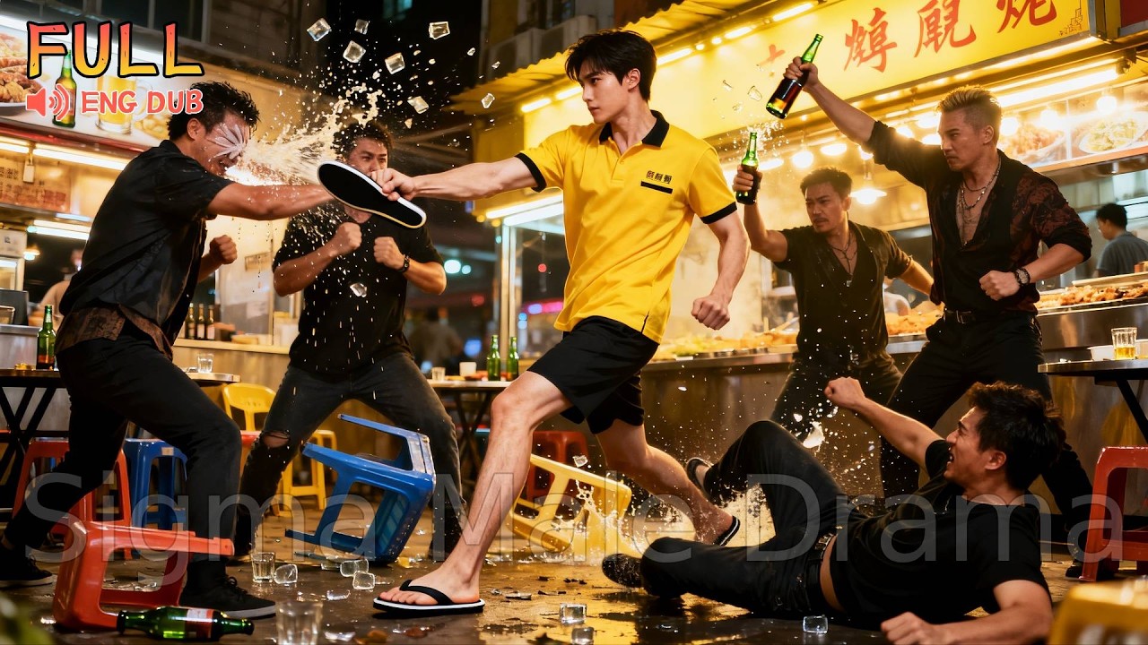 Street punks mock a poor courier—unaware he’s a hidden war god, one slipper wipes them all!