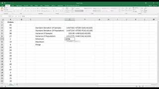 How to Find Standard Deviation, Variance, Minimum, Maximum, and Range in Excel. [HD]