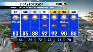 The 90s will return to the region mid to late week