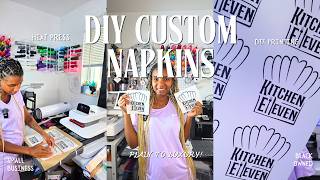 How to Make Custom Branded Logo Fabric Napkins with DTF Transfers | Small Business Tutorial