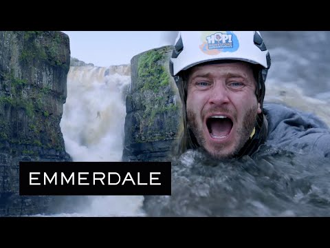 Emmerdale - David Watches in Horror as Victoria Plummets Down the Waterfall