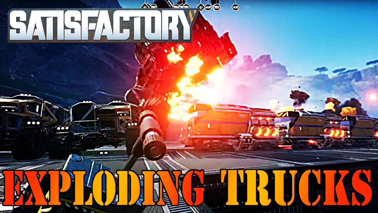 Satisfactory 10 Trucks VS Train Crash test with explosives Can