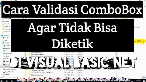 VB Net Cara Validasi ComboBox  Agar Tidak Bisa Diketik || Channel Zahby