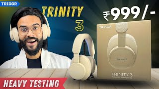Don’t Miss✨TRIGGR TRINITY 3 Headphone Review🔥Fabric Finish, Dual Pairing⚡️Best Headphone Under 1000