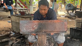 Knife Making - Forging A Powerful HUNTING KNIFE From The LEAF SPRING