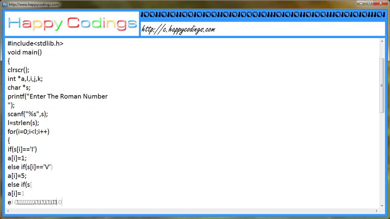 Converting Roman Letter To Number C Code Example YouTube converting-roman-letter-to-number-c-code-example-youtube