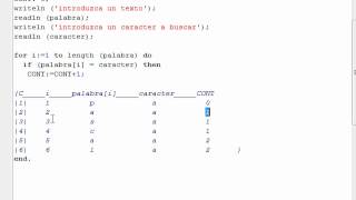 Programación en Pascal - Contar caracteres