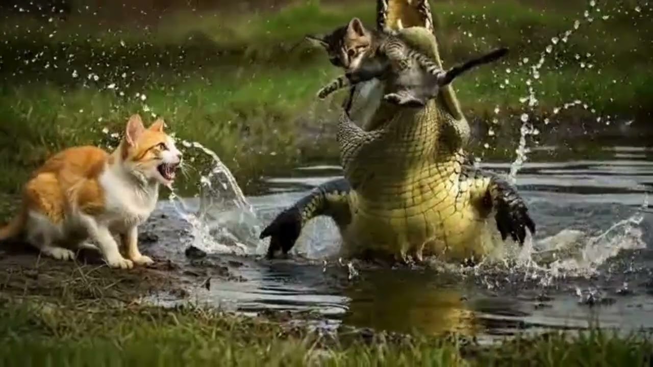 Crocodile vs Kitten 😱 | Emotional Animal Rescue 
