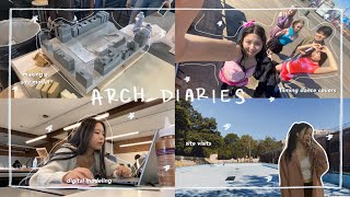 vlog #63 | architecture diaries | site visits, making models, filming covers 🏊‍♂️🎨🎬