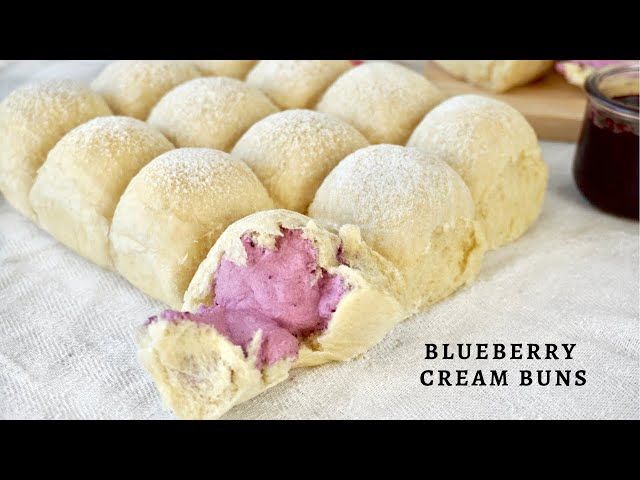 Blueberry Cream Buns class=