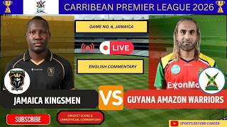 LIVE Jamaica Kingsmen vs Guyana Amazon Warriors Live Score Commentary CPL 2026