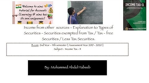 Income from Other Sources - Types of Securities