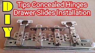 Concealed Hinges Drawer Slides Installation.  Pano Magkabit ng Drawer Slides Concealed hinges.