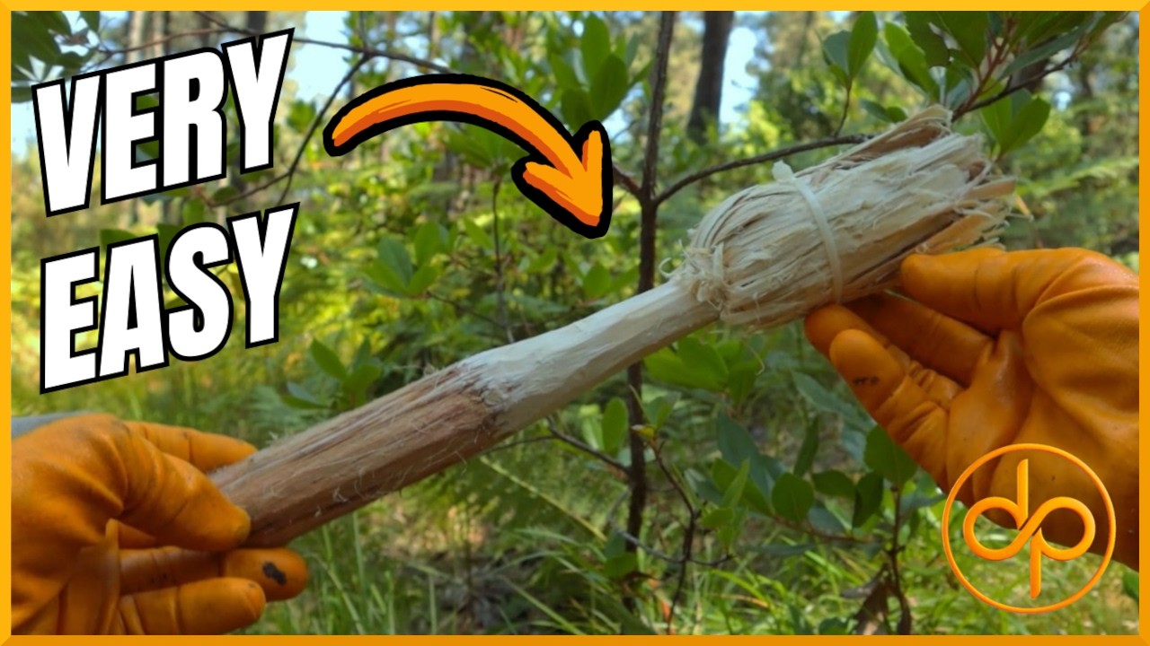Изготовление Примитивной Щётки из Одной Ветки | Создание Инструмента Bushcraft