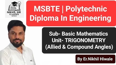 TRIGONOMETRY | Lecture No.1 | Basic Mathematics | MSBTE | Polytechnic Maths By Er.Nikhil Hiwale