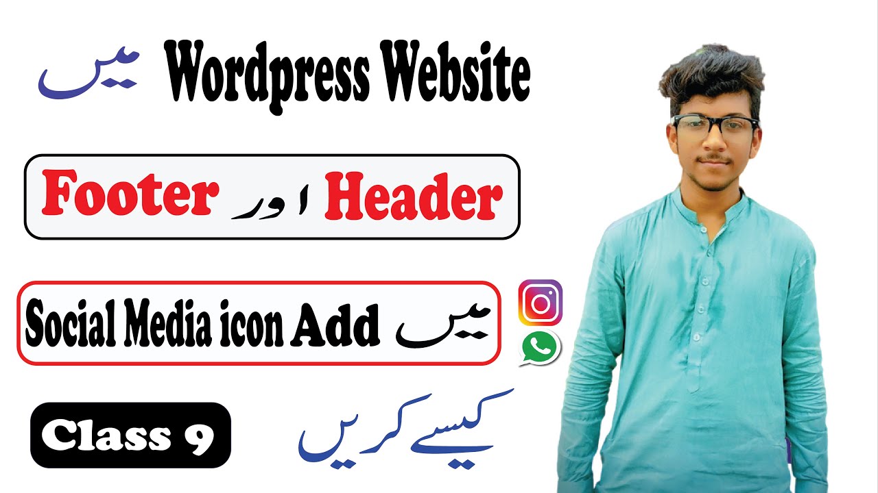 How to Add Social Media Icons to WordPress | WordPress Header & Footer Design | class 9 | Ab graphic