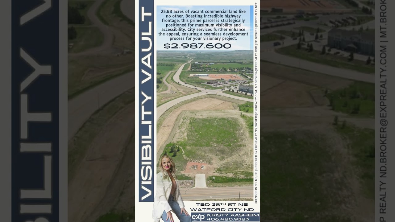 🚧 25.68 acres of prime commercial land in Watford City! Incredible highway frontage,...
