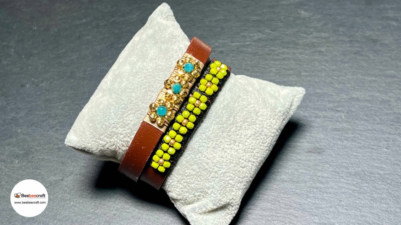 Papatya Desenli Kolay ve Şık Deri Bileklik Yapımı #beebeecraft