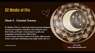 Week 4 – Celestial Dreams | Crescent Moon & Mandala Pyrography Time-Lapse