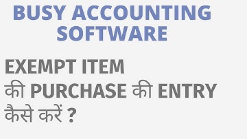 TAX FREE ITEM IN BUSY ACCOUNTING SOFTWARE