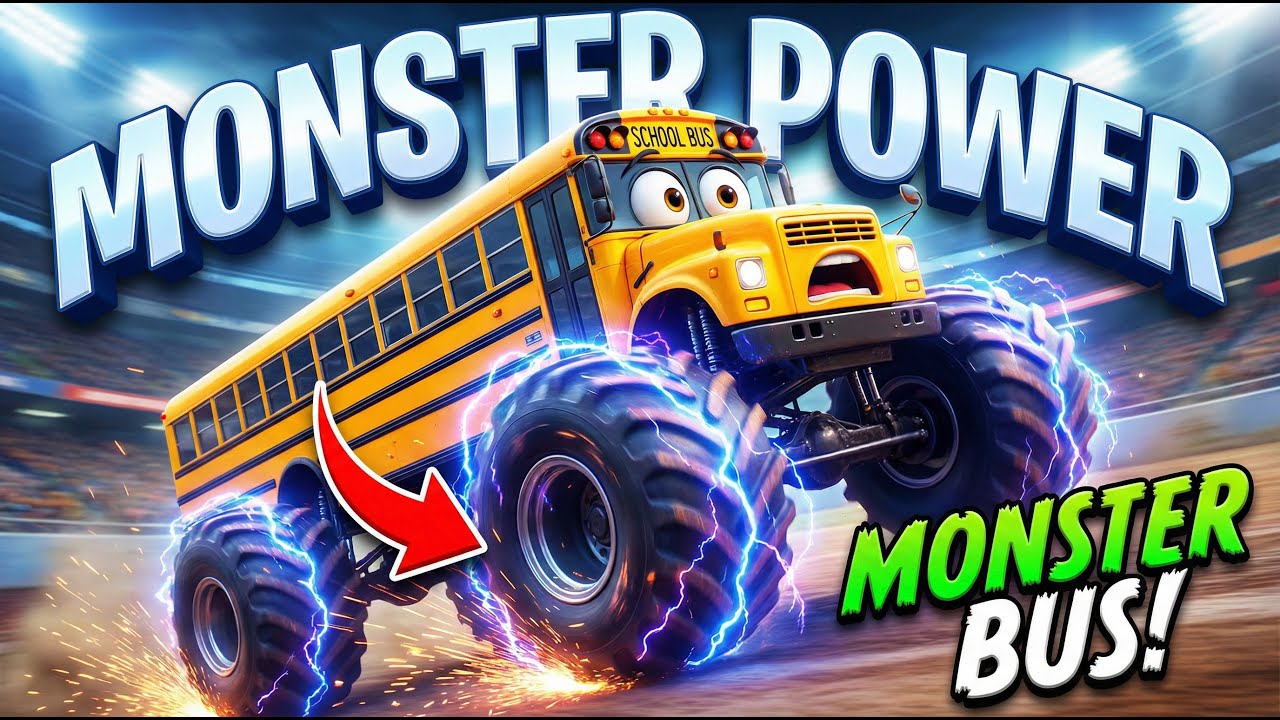MONSTER TRUCK TRANSFORMATION! ⚡🛻 Learn Numbers 1-10 with Happy Bus