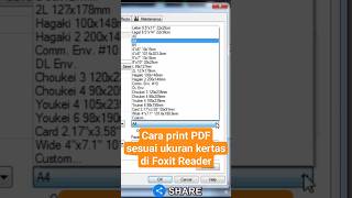 cara print PDF sesuai ukuran kertas di Foxit Reader #simplenewsvideo #shorts #yearofyou