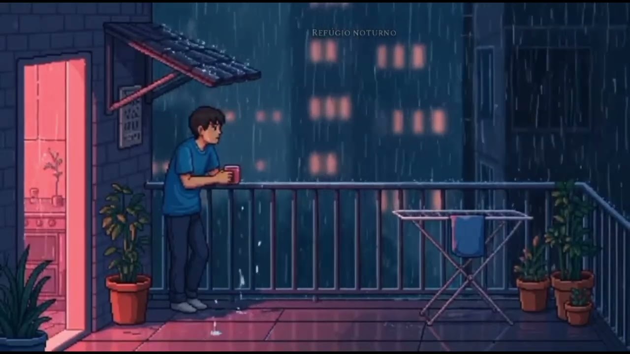 🌧️ 2 HOUR of Lofi Rain - Cozy Balcony Ambience to Relax/Study