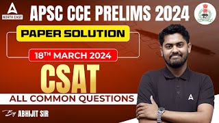 APSC Prelims Question Paper 2024 | CSAT 2024 Solved Paper | APSC CSAT Paper 2024 by Abhijit Sir screenshot 5