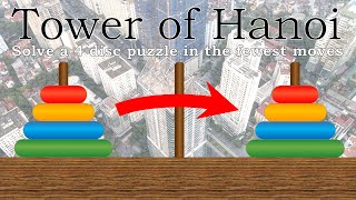 Tower of Hanoi 4 Disc Solution in the Fewest Moves screenshot 3