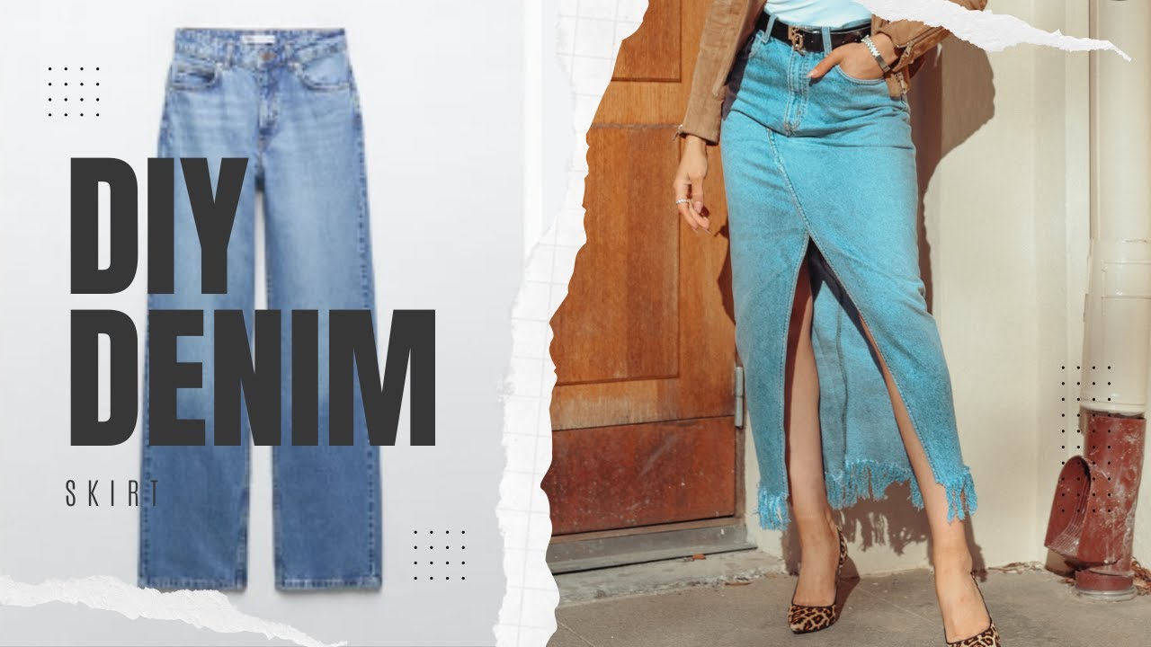 How to turn your old jeans into a denim maxi skirt! Zara inspired ...