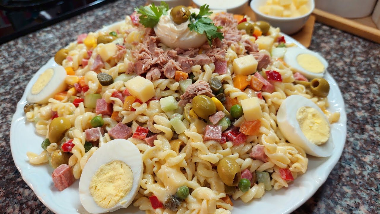 سلطة صيفيةبالمعكرونة(الباستا) والخضار بطريقة تجيكم بزاف بنينة وخفيفة ومنعشة بصلصة هايلة متتشبعش