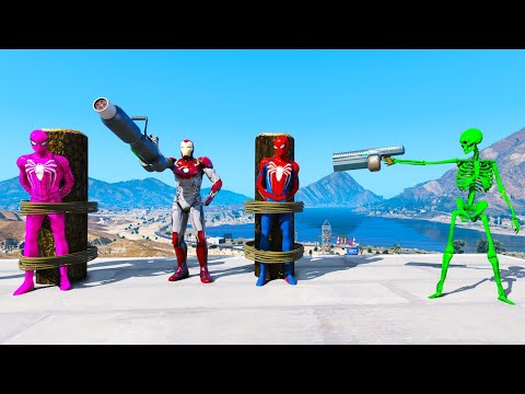 GTA 5 Spider-Man Takes Revenge! Saving His Team From Colorful Superheroes Episode 4