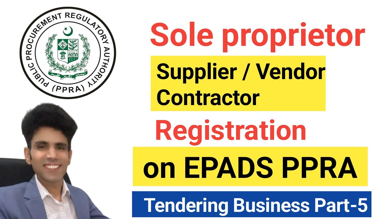 Part-05 Sole proprietor Registration on EPADS PPRA | PPRA EPADS ...