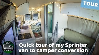 Quick tour of my sprinter van conversion to mobile home. DIY campervan tour