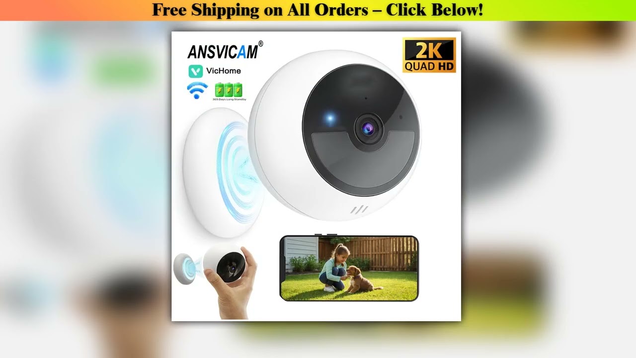 2K Wireless Battery Powered Cameras Outdoor Magnetic 5MP IP Camera Indoor for Home Security Smart