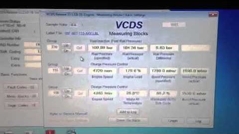 Golf v Gti boost and fuel pressure testing with Vag Com