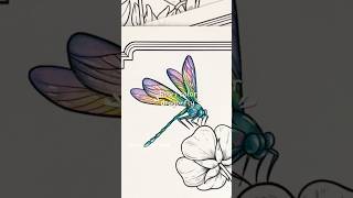 🎨✨ How I Color Dragonfly 🌈 #cocowyocoloringbook #cocowyo