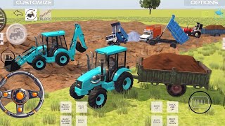 Drive,jcb,dmpar ,JohnDeere tractor 🚜 new Motti,(मिट्टी )load video #tactor#games