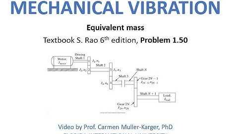 Problem 1.50:  Equivalent Mass Moment of Inertia Gear train (Textbook S. Rao 6th Ed.)