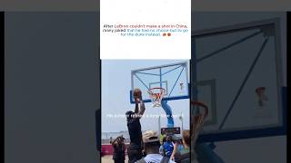 LeBron can’t hit a shot in China, so he had no choice but to go for the dunk. 🤣🏀#lebronjames