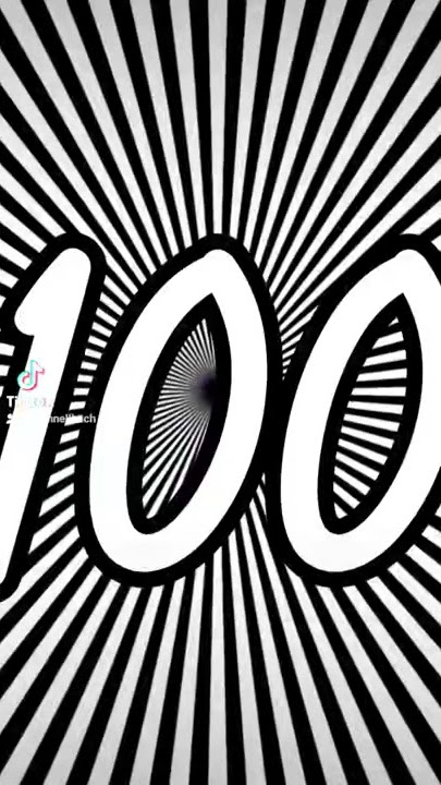 Countdown from 100 to 0 with music sound