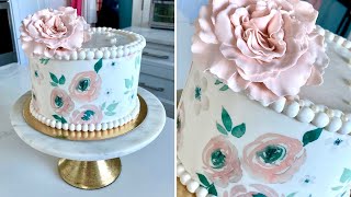 Make a $150 Floral Edible Image Cake at Home | How to Apply an Edible Image to Fondant | Cake Trends screenshot 5