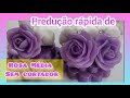 Como Fazer Rosa Média sem Cortador | Passo a passo Rápido e Prático | Rosa sem molde para Produção.