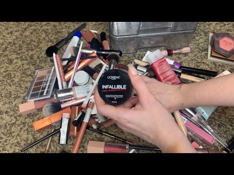 ASMR NO TALKING | ORGANIZING MY MAKEUP COLLECTION | RUMMAGING