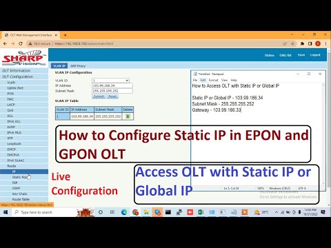 How to Configure Static IP in EPON and GPON OLT | How to Access OLT with Static IP or Global IP