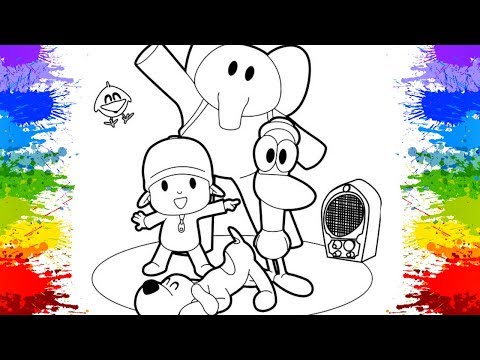 Desenhar E colorir Pocoyo E Seus Amigos 👶👧🏼🐶🐘🦆🐙 Desenhos Para  Crianças 