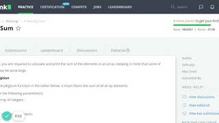 A Very Big Sum   HackerRank Java Code