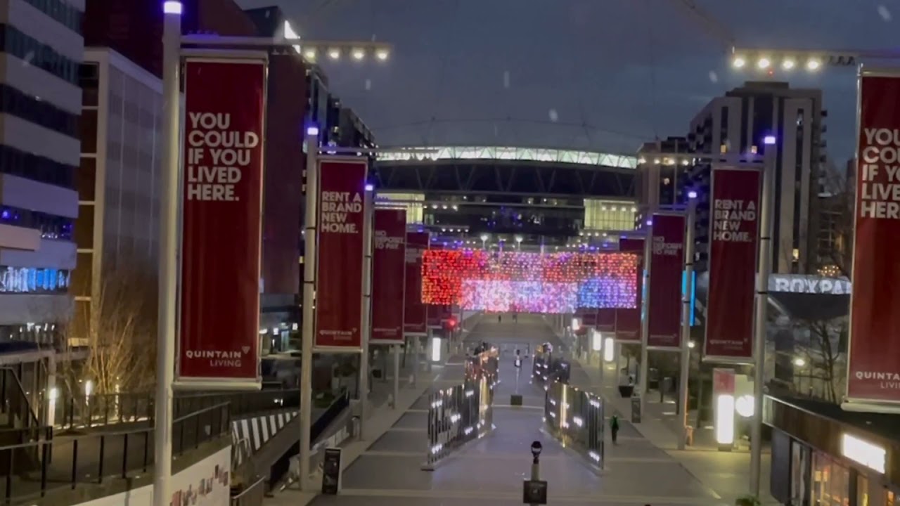 Wembley Stadium Olympic Way London christmas lights 