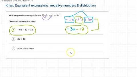 Equivalent Expressions: negative numbers and distribution